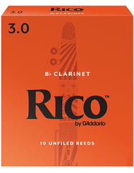 Rico B Flat Clarinet Reeds #1.5 Pack of 3 reeds